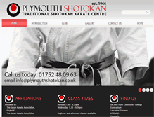 Tablet Screenshot of plymouthshotokan.co.uk